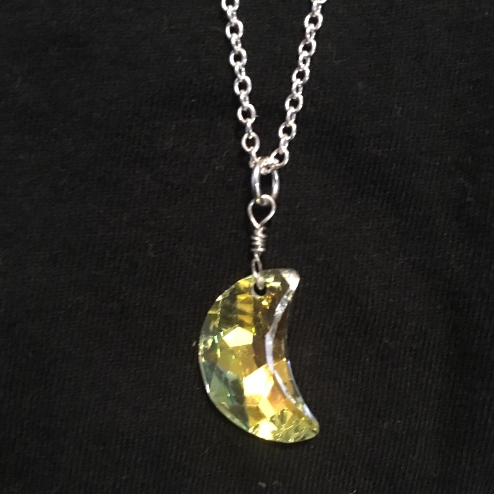 Swarovski Crescent Moon Pendant on 16” chain